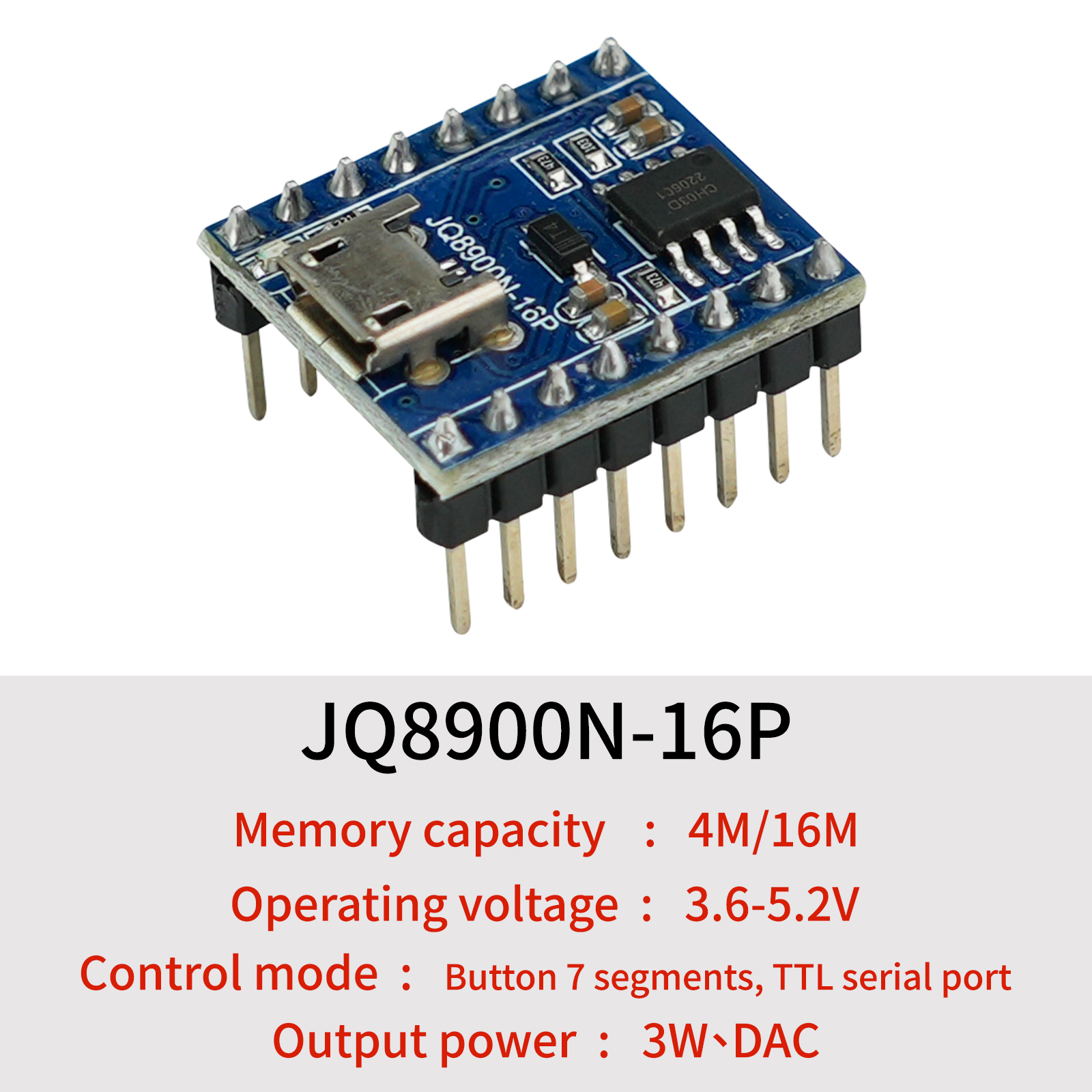 Audio Music For Download - Voice Playback Module, JQ8900N-16P USB Download