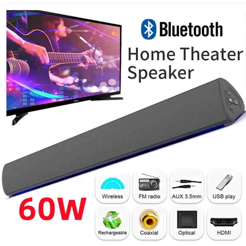 Audio Music System For Home - 60W Wireless TV PC Soundbar Bluetooth