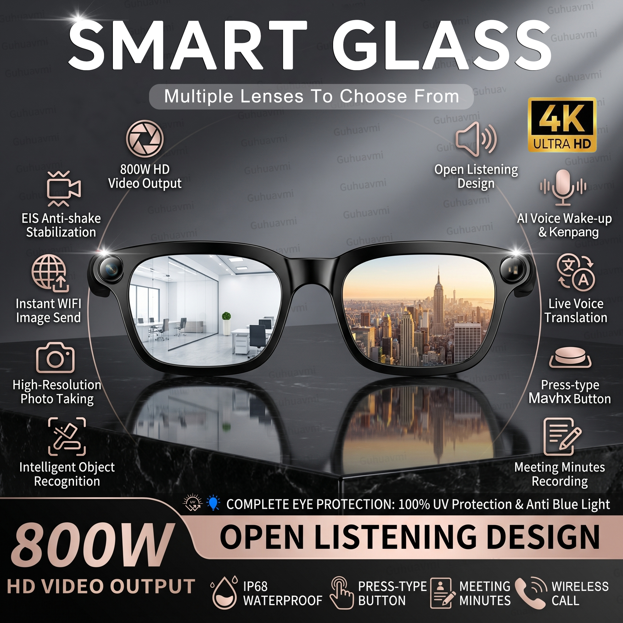 Audio Music Videos - New Smart AI Glasses with 800W