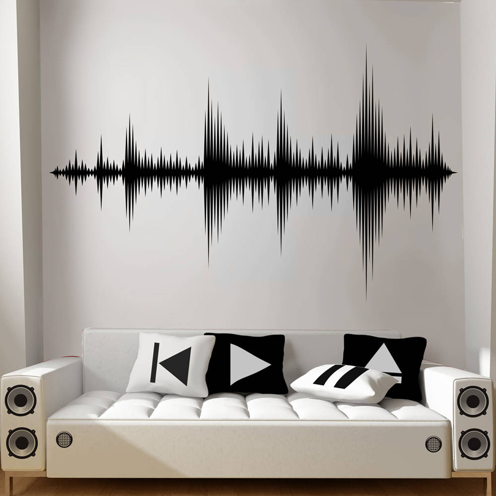 Audio Wave Wall Decal Sound Wa - Audio Music Remove บทวิจารณ์และราคา