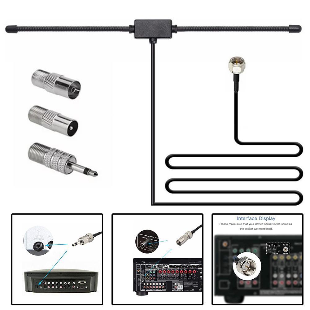FM Radio Antenna FM Dipole Ant - Audio Music System For Home บทวิจารณ์และราคา
