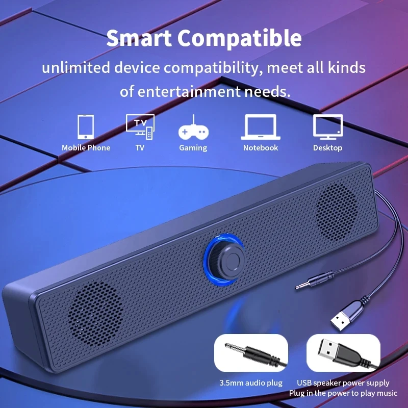 Soundbar Computer PC TV Laptop - Audio Music System For Home บทวิจารณ์และราคา