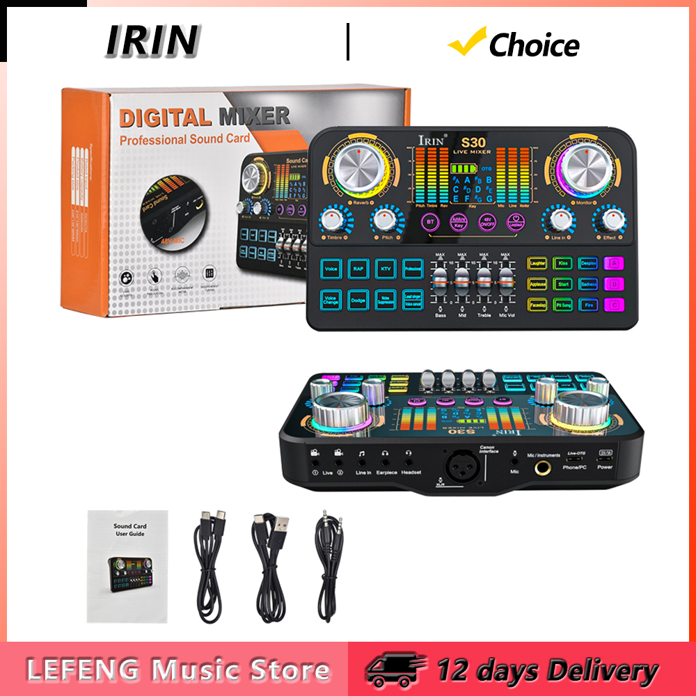 IRIN S30 Live Sound Card Audio - Audio And Music Mixer บทวิจารณ์และราคา