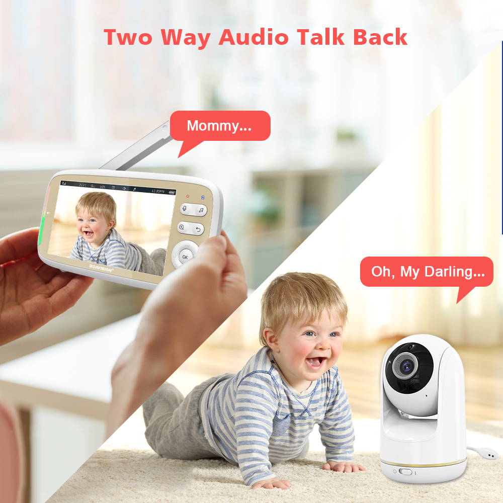 VB803 Baby Monitor 5 Inch 720P - Audio Music Videos บทวิจารณ์และราคา