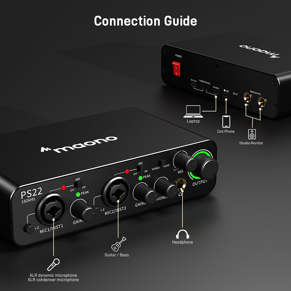MAONO PS22 Professional Audio  - Audio And Music Mixer บทวิจารณ์และราคา