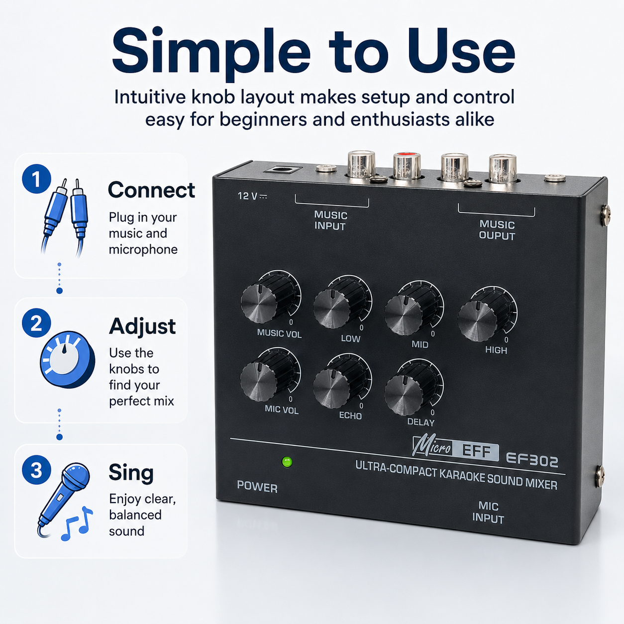 Mini Karaoke Audio Mixer EF302 - Audio And Music Mixer บทวิจารณ์และราคา