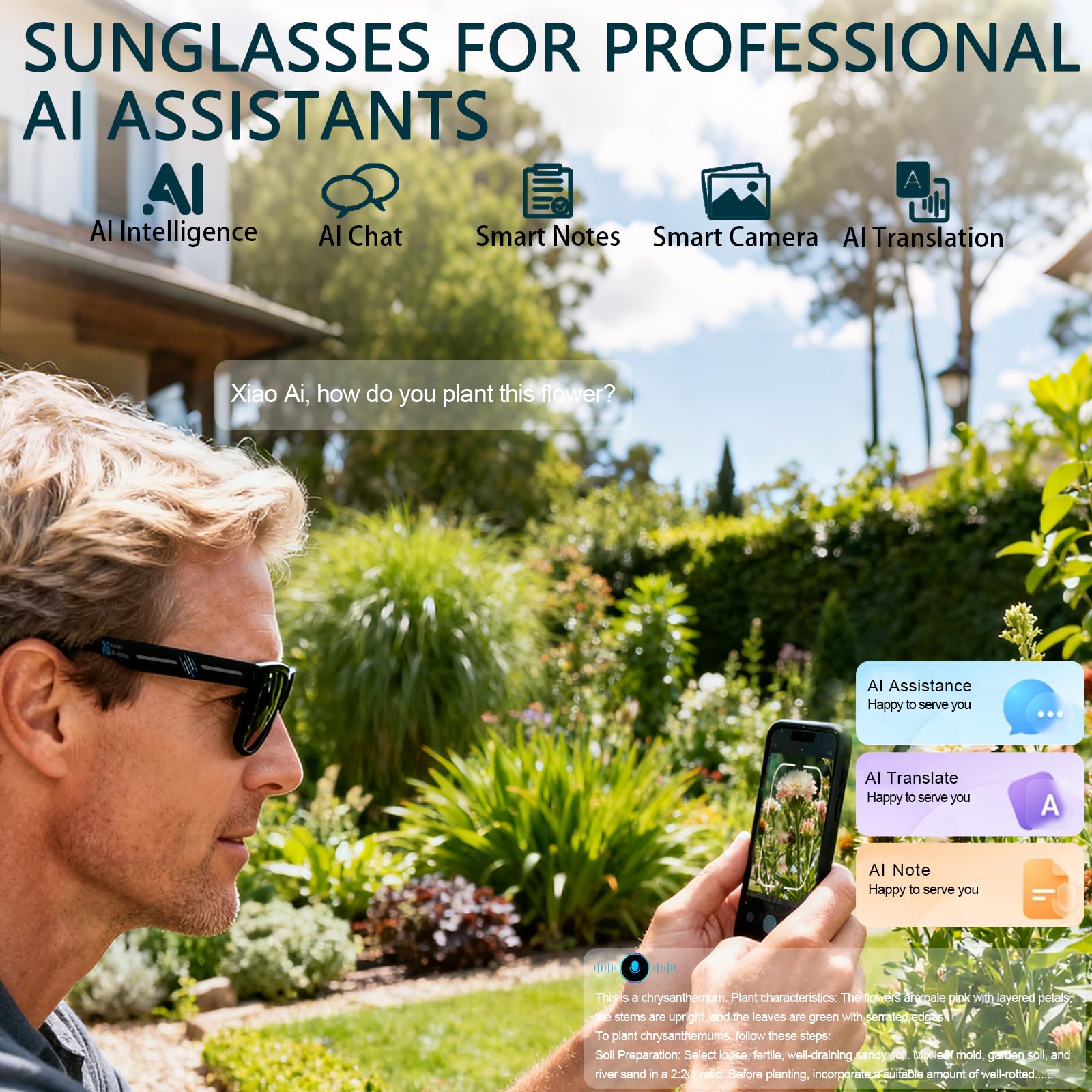 Black Smart Ai Glasses for Men - Audio Music Videos บทวิจารณ์และราคา