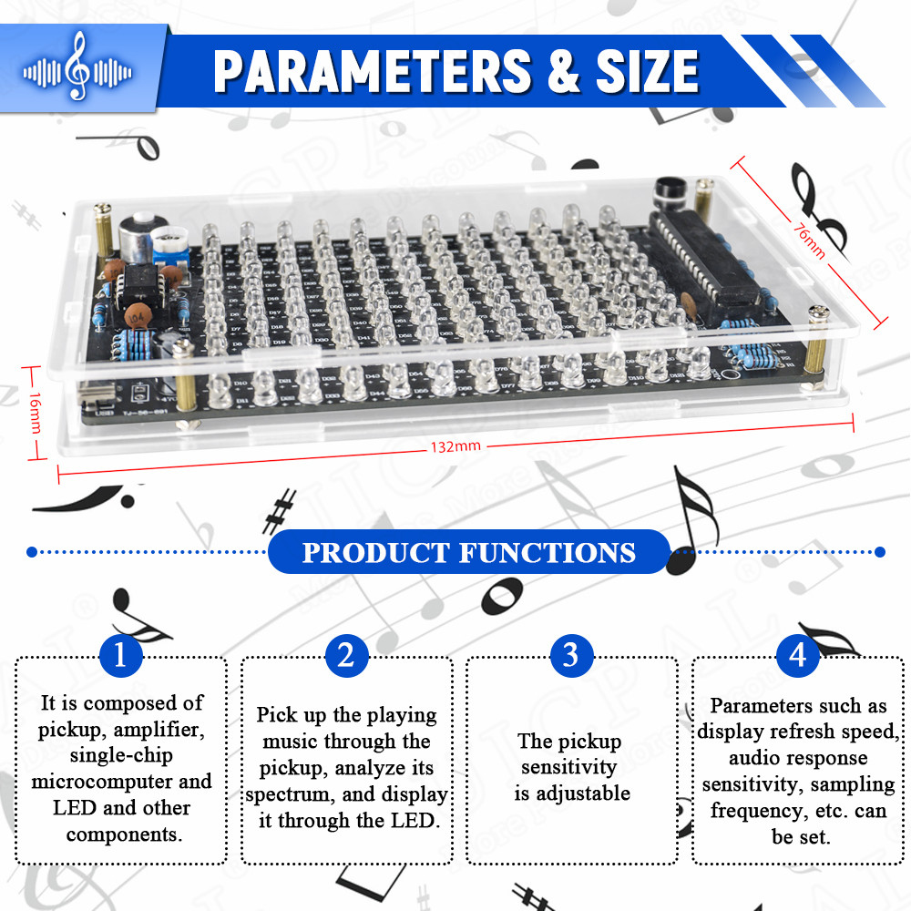 DIY Sound Control LED Music El - Audio Music Visualizer บทวิจารณ์และราคา