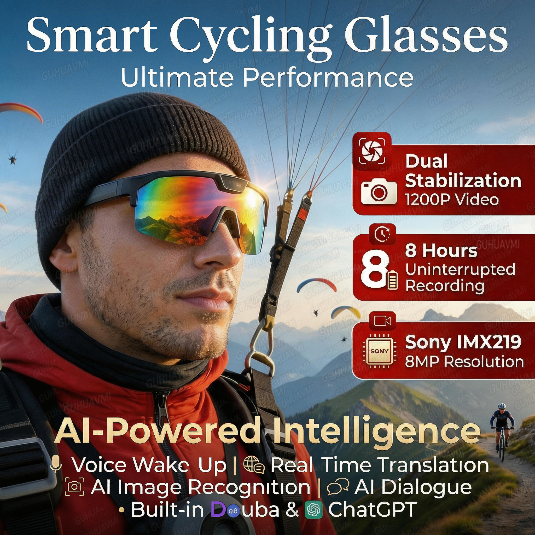 2026 New AI Smart Sports Glass - Audio Music Videos บทวิจารณ์และราคา