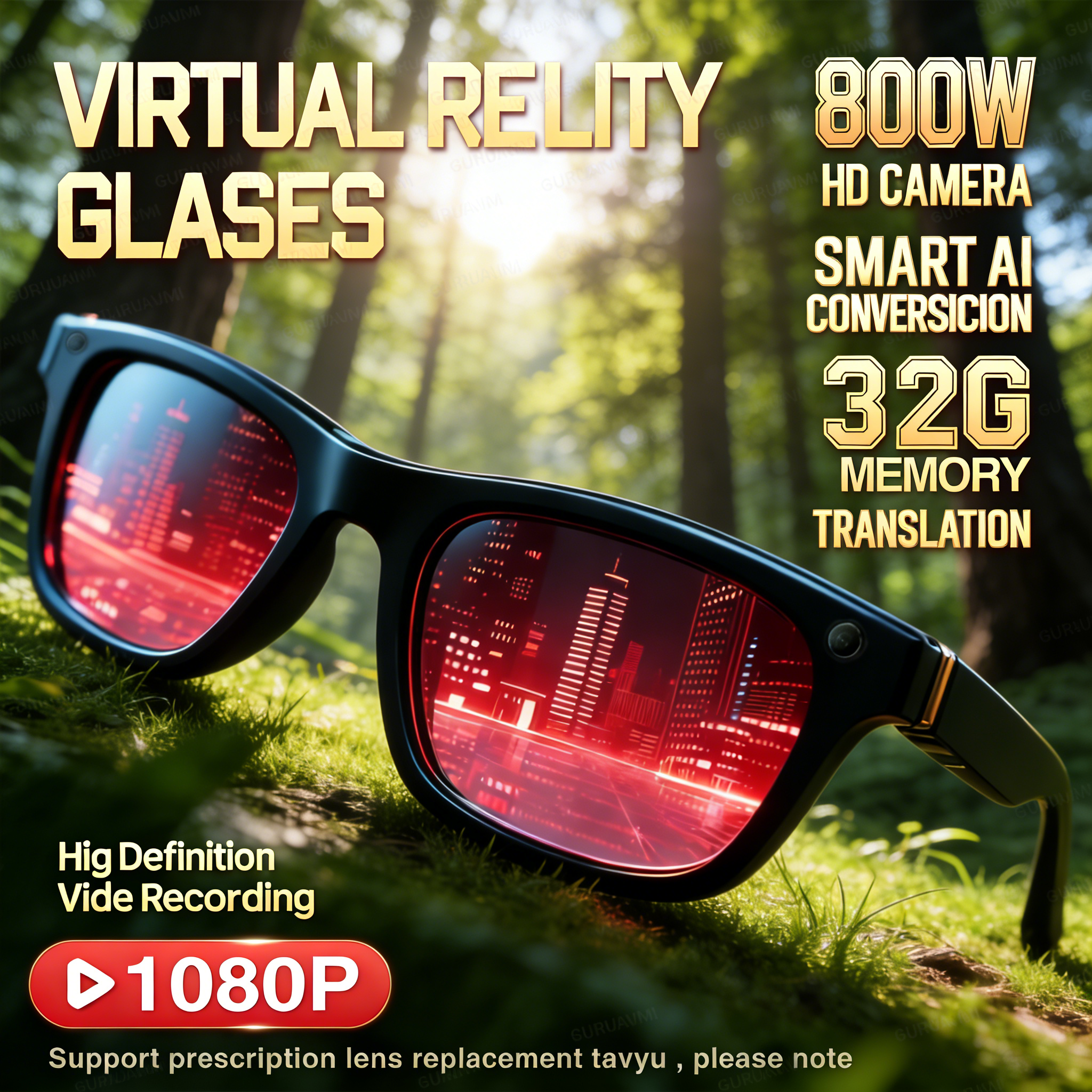 2026 New AI Smart Glasses with - Audio Music Videos บทวิจารณ์และราคา