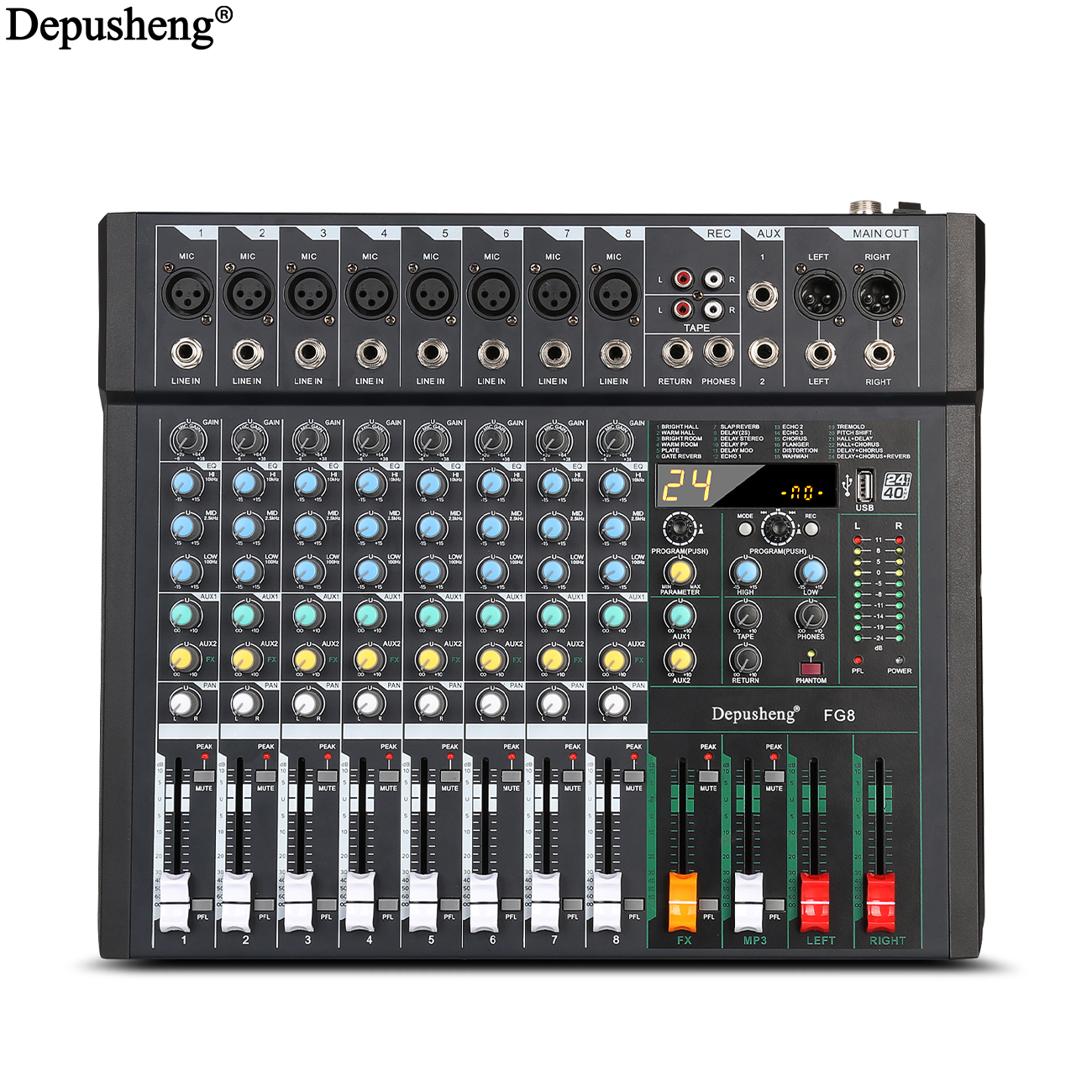 8/12Channel  DJ Console 24DSP  - Audio And Music Mixer บทวิจารณ์และราคา
