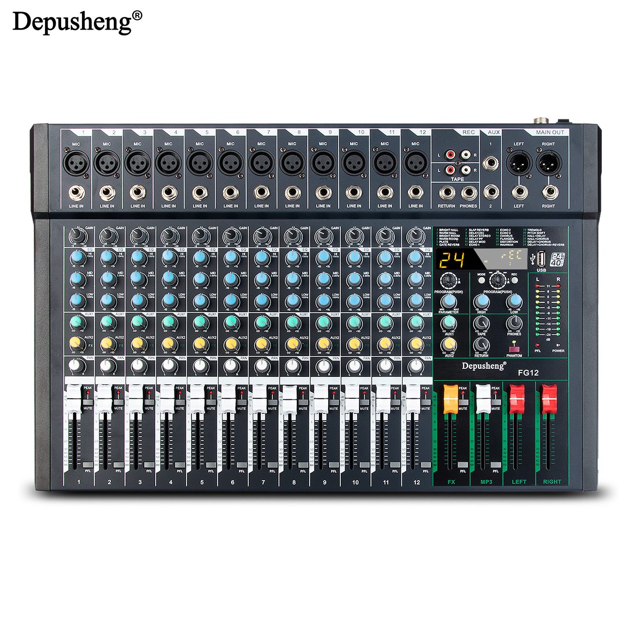 8/12Channel  DJ Console 24DSP  - Audio And Music Mixer บทวิจารณ์และราคา