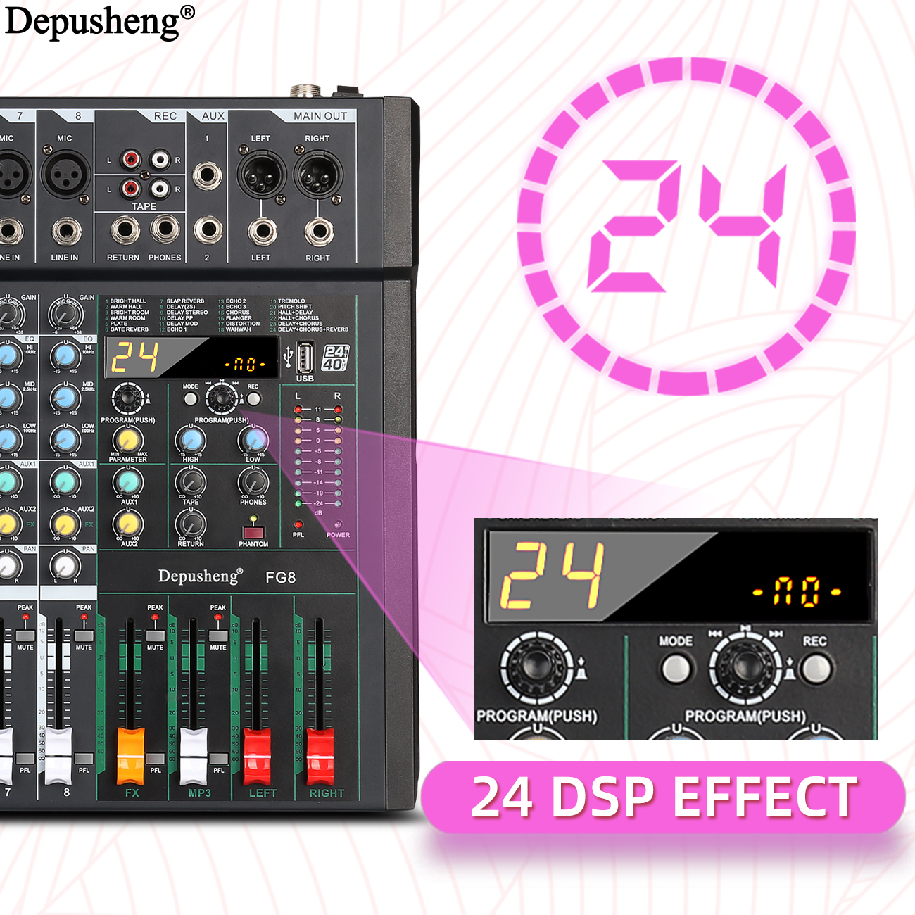 8/12Channel  DJ Console 24DSP  - Audio And Music Mixer บทวิจารณ์และราคา