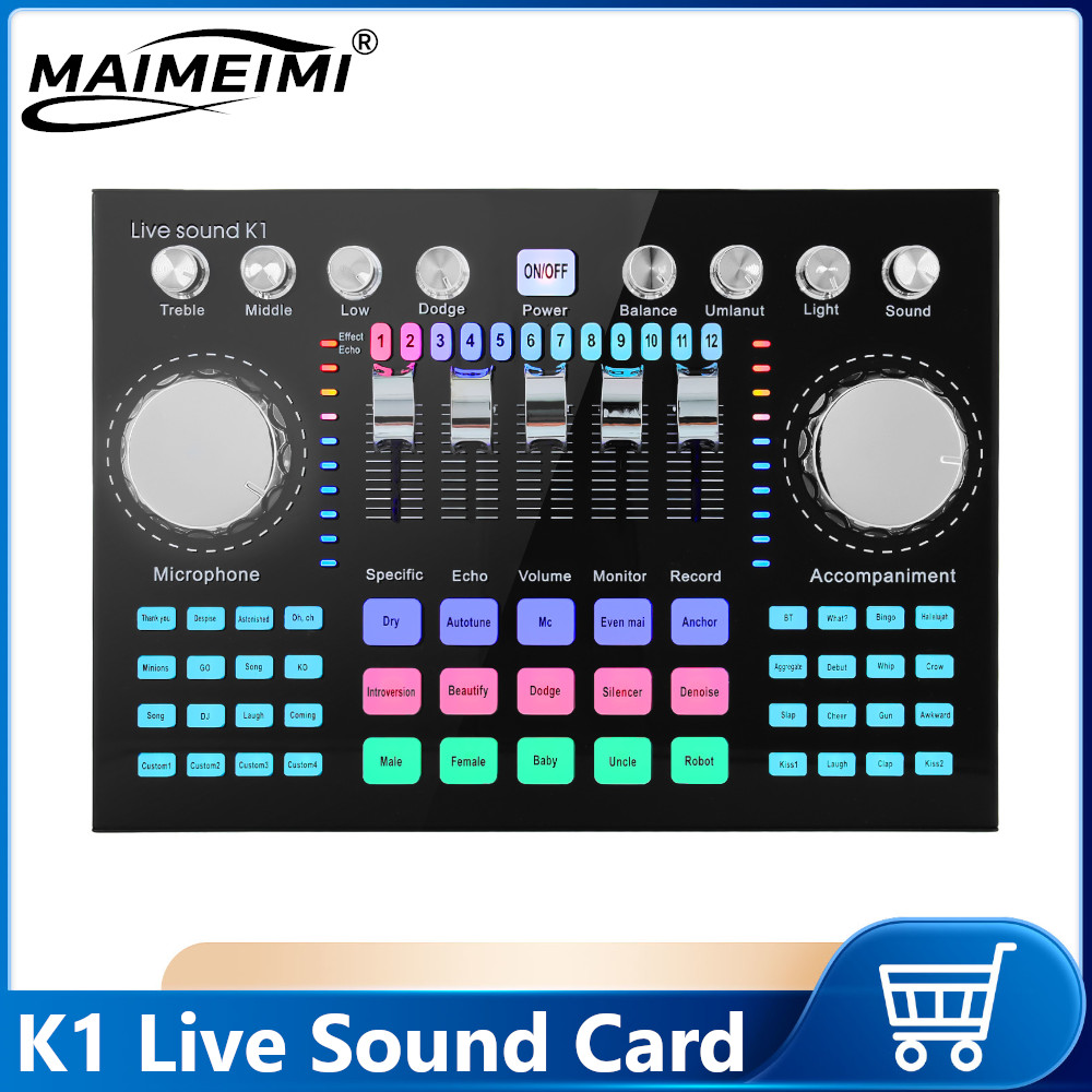 K1 Live Sound Card Voice Chang - Audio And Music Mixer บทวิจารณ์และราคา