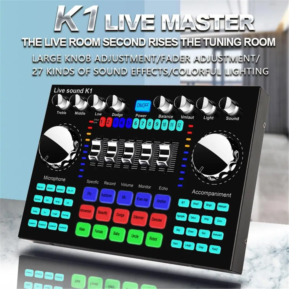 K1 Live Sound Card Voice Chang - Audio And Music Mixer บทวิจารณ์และราคา