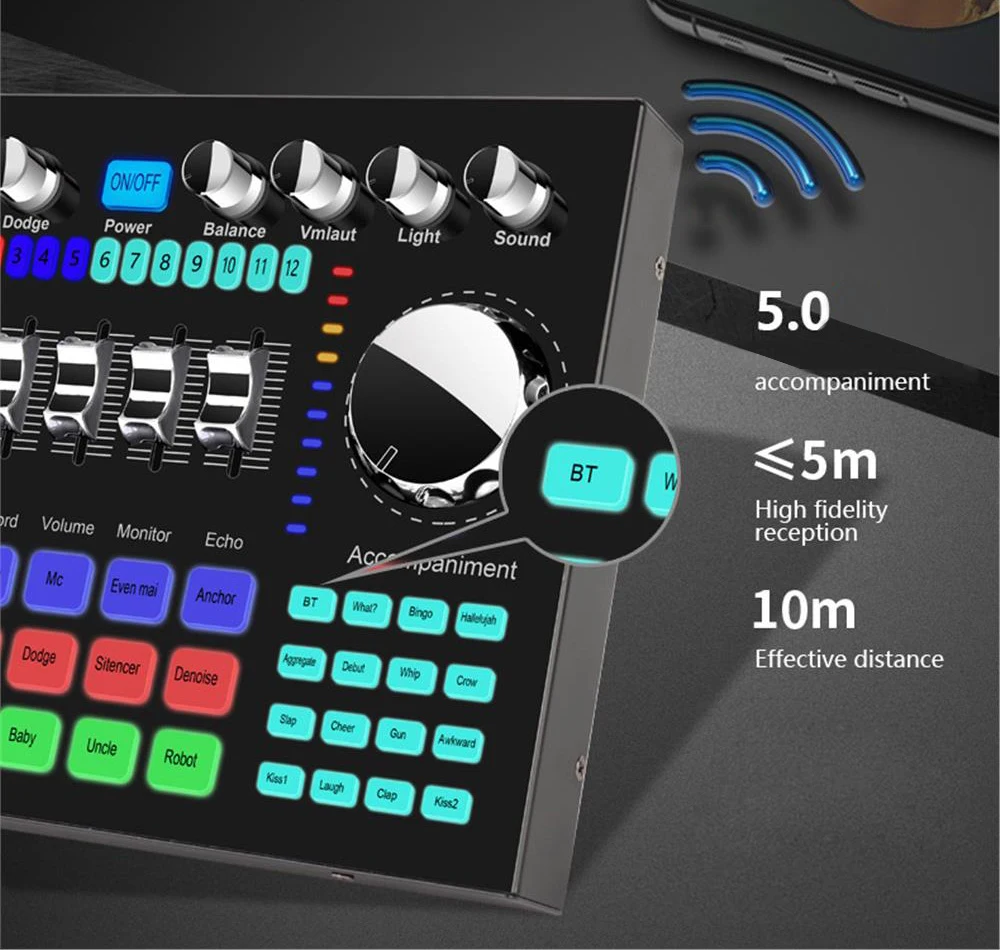 K1 Live Sound Card Voice Chang - Audio And Music Mixer บทวิจารณ์และราคา