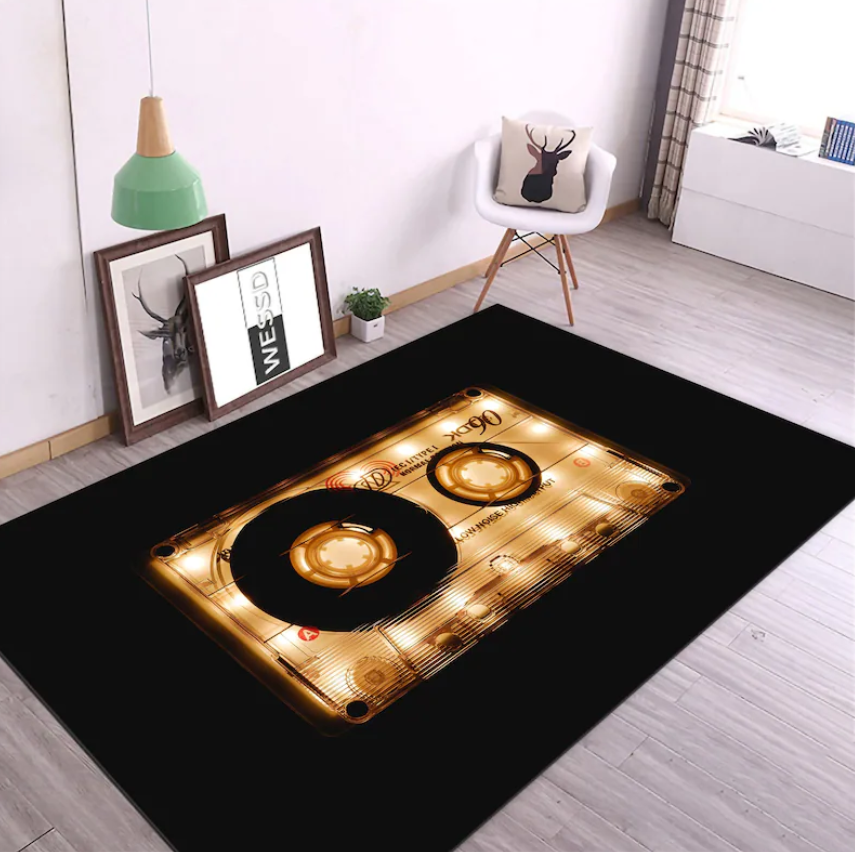 Retro Cassette Tape Rug Colorf - Audio Vibes Music บทวิจารณ์และราคา