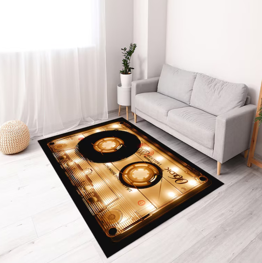 Retro Cassette Tape Rug Colorf - Audio Vibes Music บทวิจารณ์และราคา